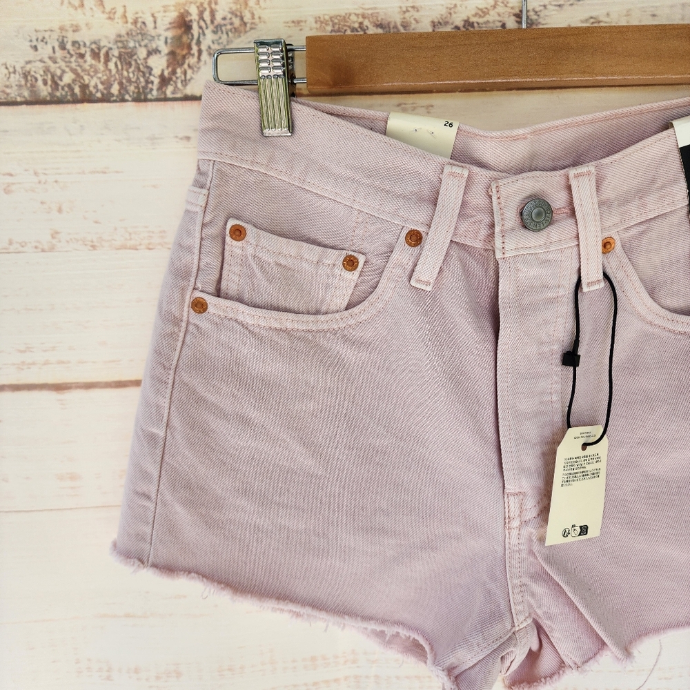 Levi's 501 Mauve Pink Denim Shorts - Picture 3 of 13